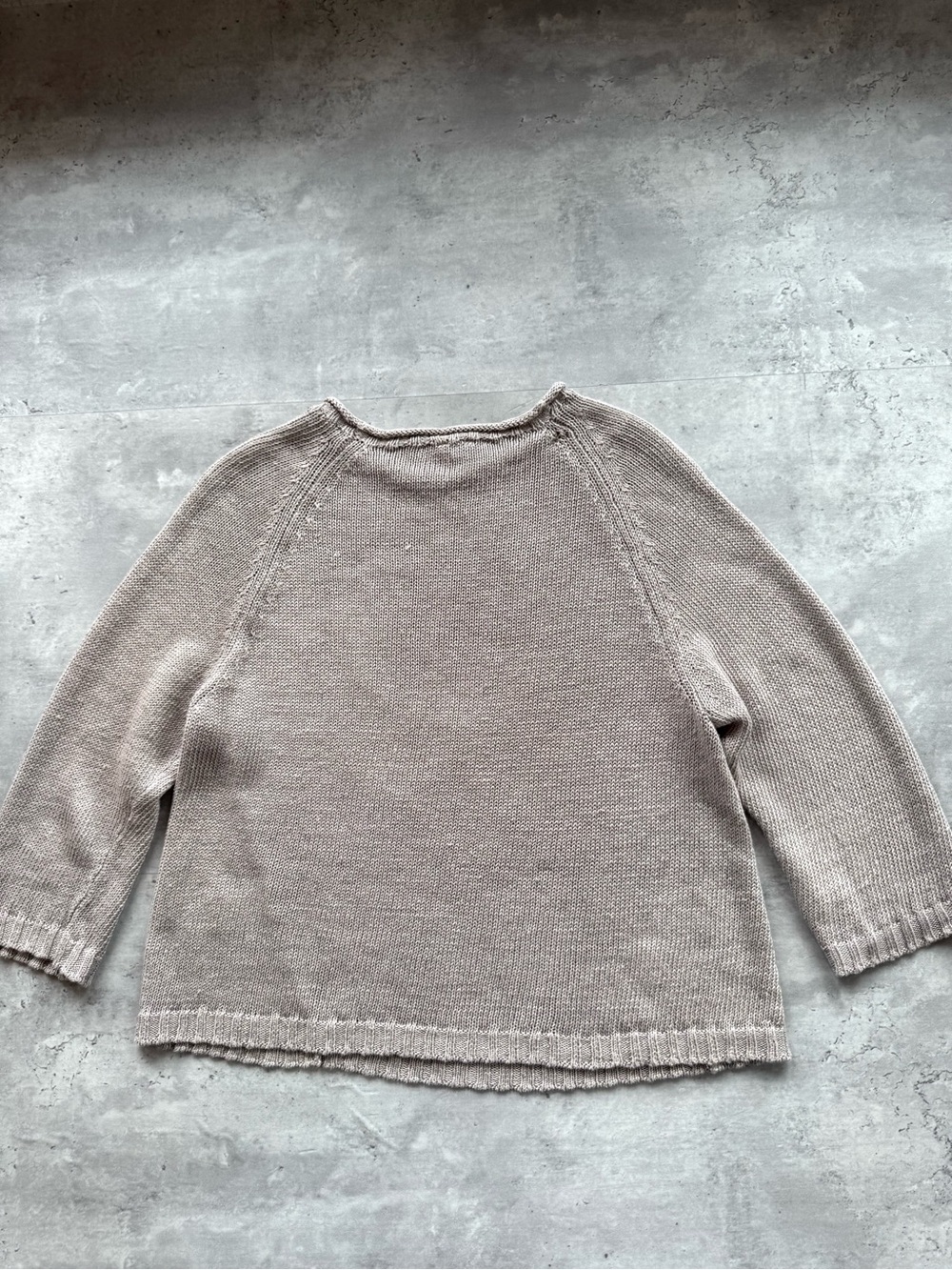Poetry London Rolled Neck 100% Linen Delave Sweater, Taupe Size 6 - Picture 3 of 8